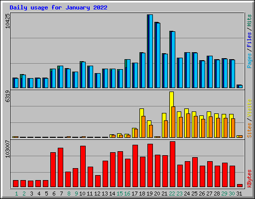 Daily usage for January 2022