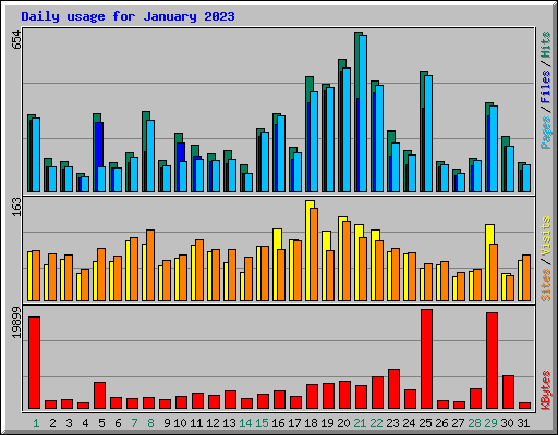 Daily usage for January 2023