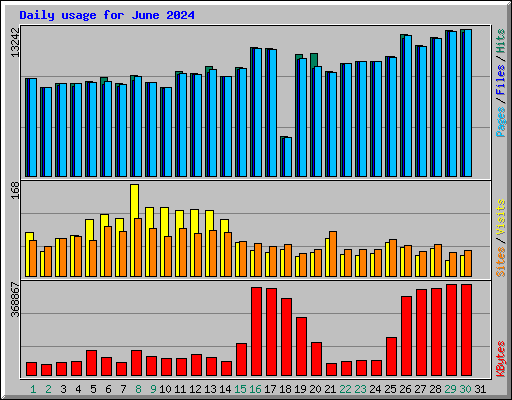 Daily usage for June 2024