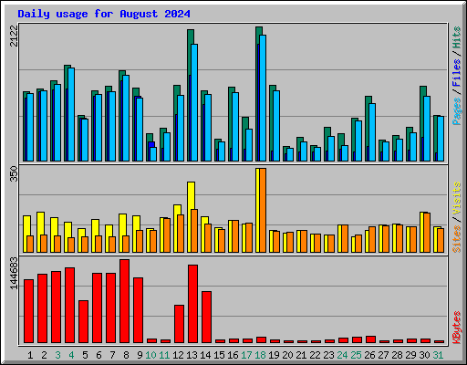 Daily usage for August 2024