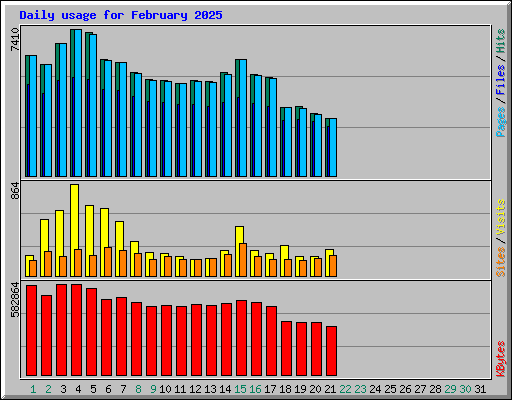 Daily usage for February 2025