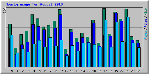 Hourly usage for August 2016