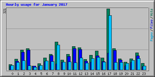 Hourly usage for January 2017