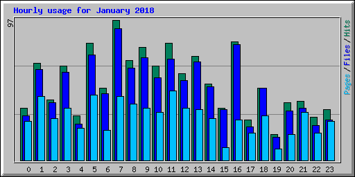 Hourly usage for January 2018