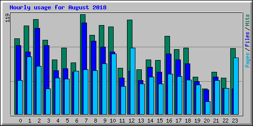 Hourly usage for August 2018