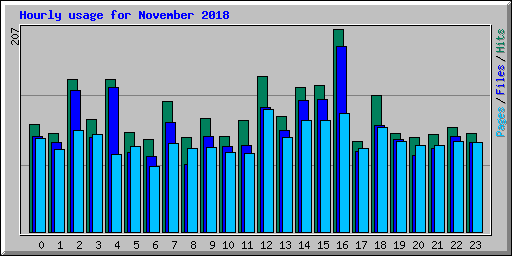 Hourly usage for November 2018