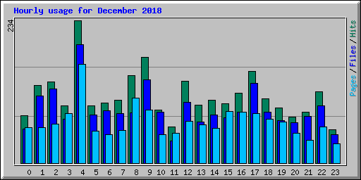 Hourly usage for December 2018