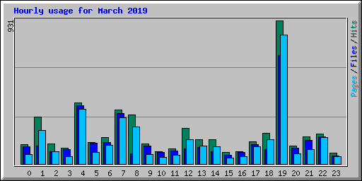 Hourly usage for March 2019