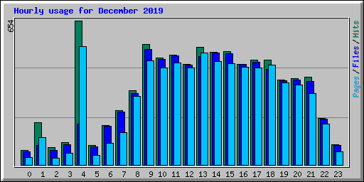 Hourly usage for December 2019