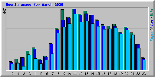 Hourly usage for March 2020