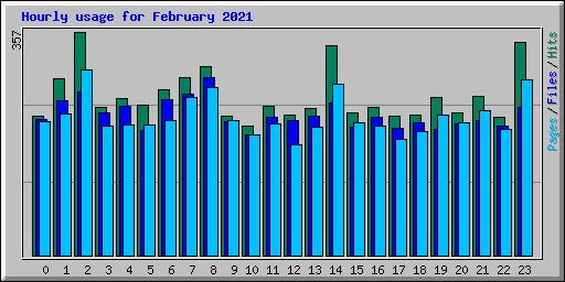 Hourly usage for February 2021