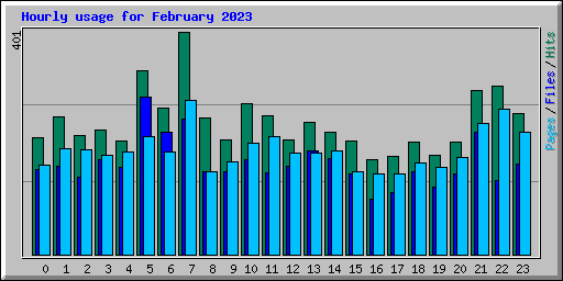 Hourly usage for February 2023