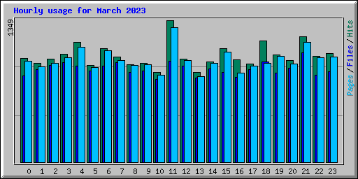 Hourly usage for March 2023