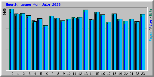 Hourly usage for July 2023